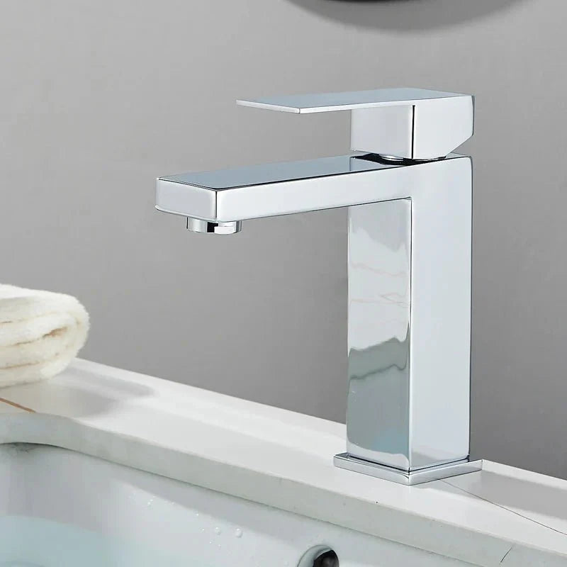Top view of the mixer tap, stain-resistant stainless steel
