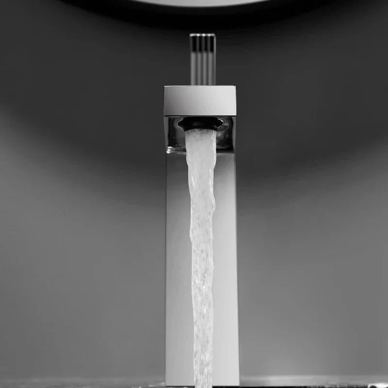 Polished Chrome Geometric Basin Faucet