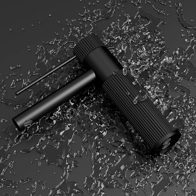 Matte Black Ribbed Single Lever Basin Faucet