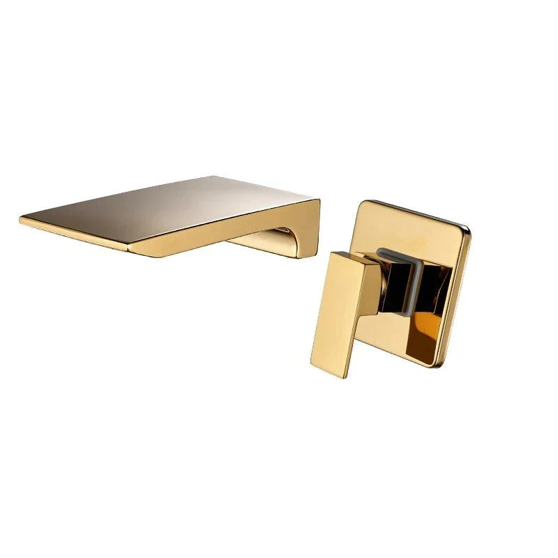 Front view of the waterfall faucet and its wall plate