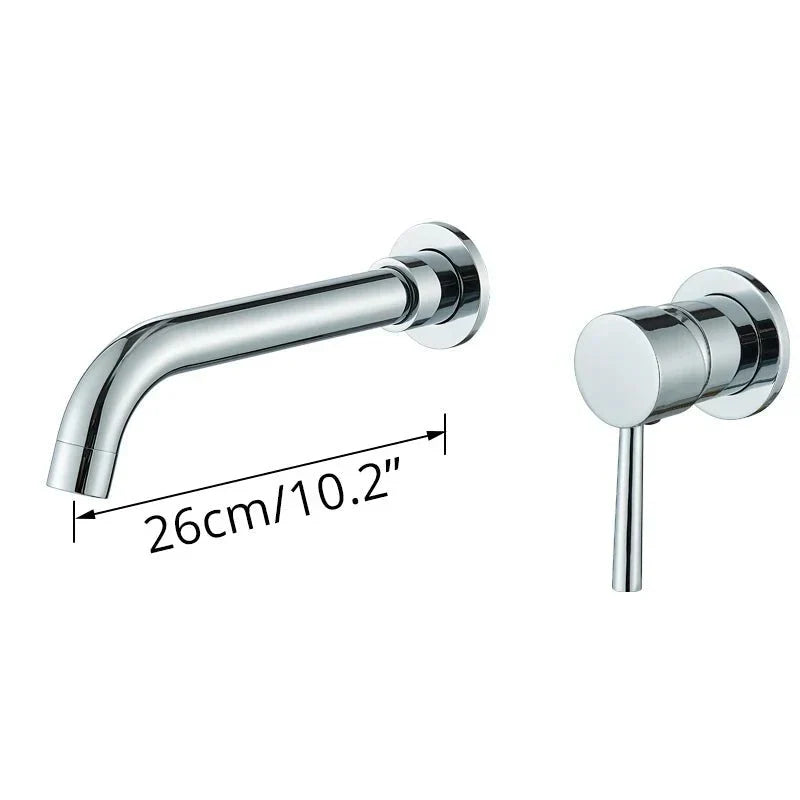 Overview of the wall-mounted mixer tap, contemporary design