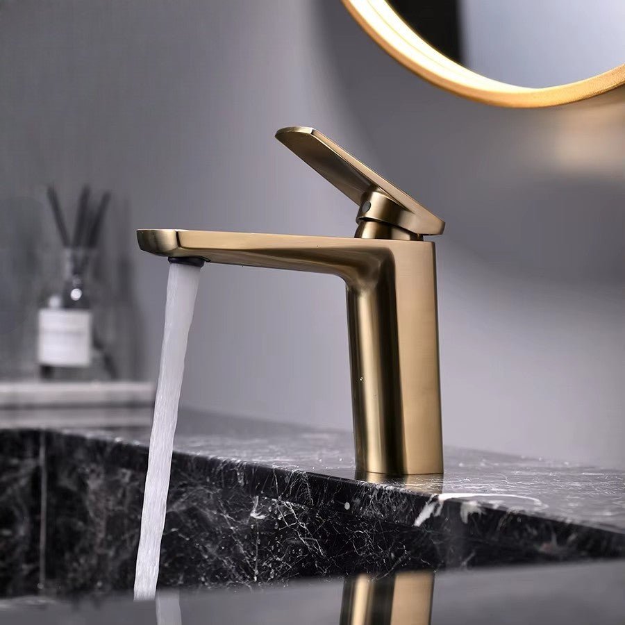 Modern Brushed Gold Single-Handle Bathroom Faucet