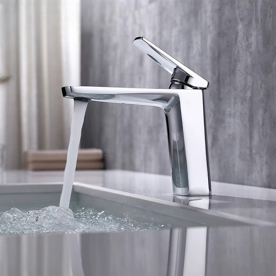 Modern Brushed Gold Single-Handle Bathroom Faucet