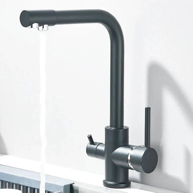 Modern Matte Black Kitchen Faucet with Pull-Out Spray
