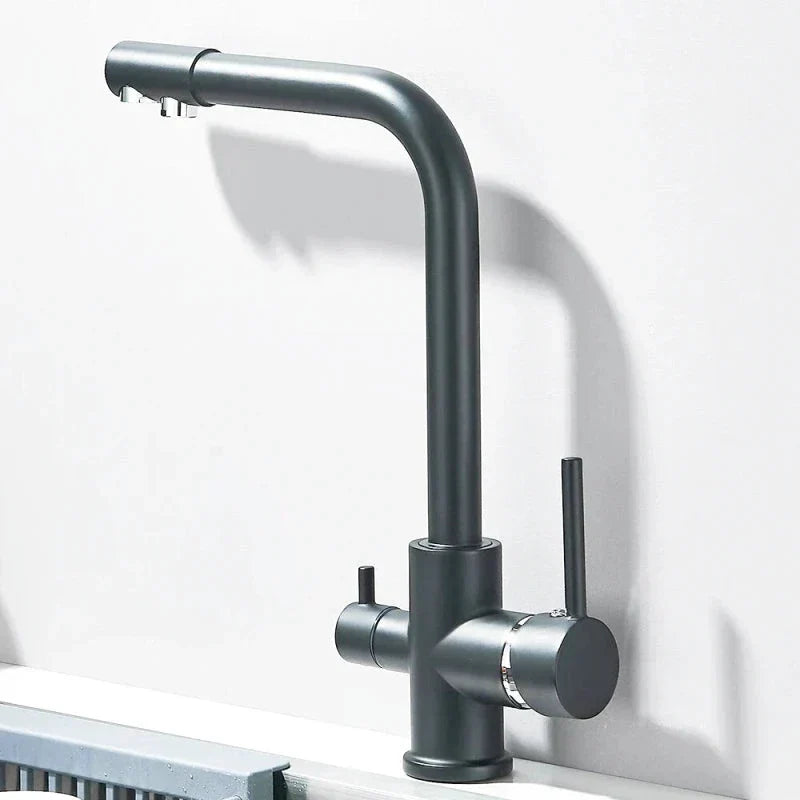 Modern Matte Black Kitchen Faucet with Pull-Out Spray