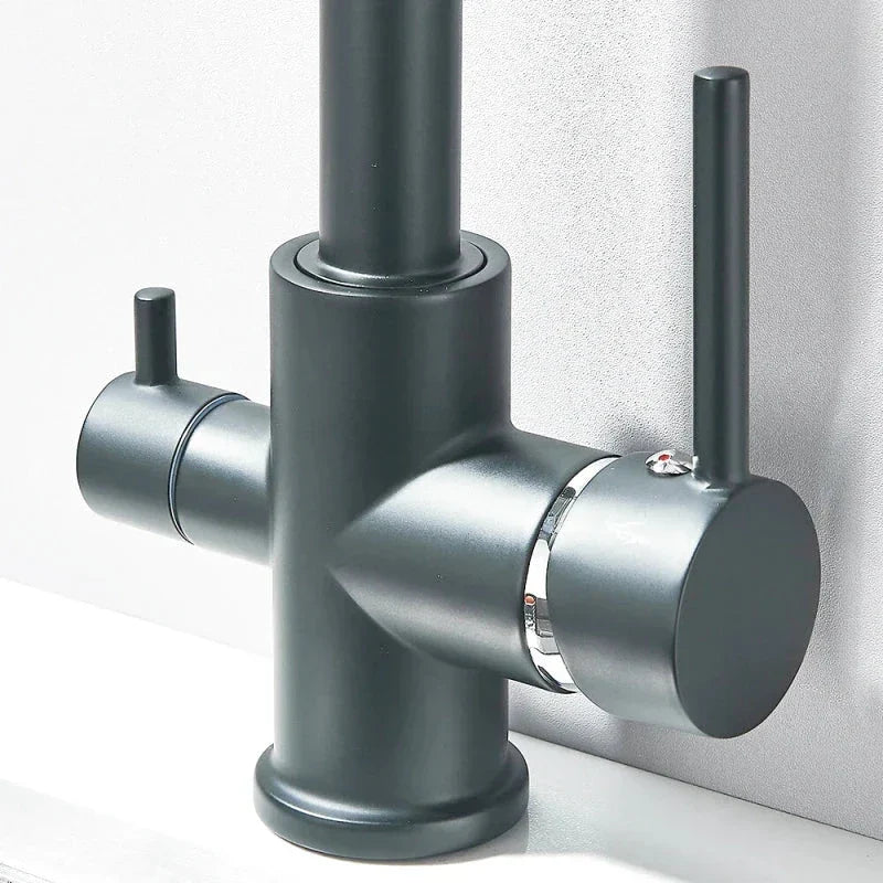 Modern Matte Black Kitchen Faucet with Pull-Out Spray