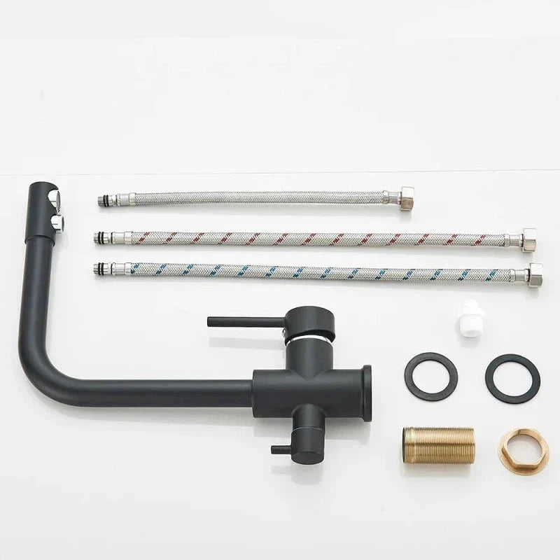 Modern Matte Black Kitchen Faucet with Pull-Out Spray