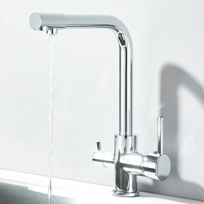 Chrome-finished tap, offering a modern and shiny appearance