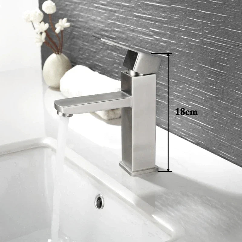 Modern Brushed Nickel Single-Lever Bathroom Faucet