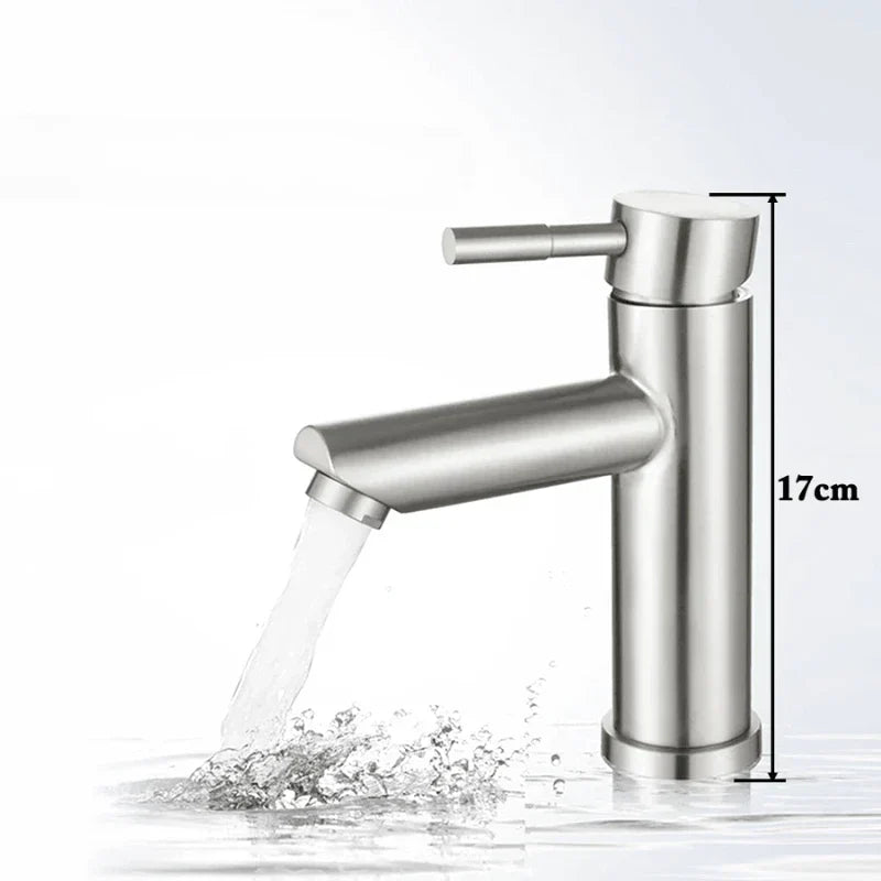 Model B brushed stainless steel tap, contemporary design
