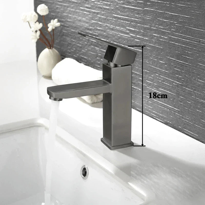 Black brushed stainless steel tap, elegant contrast