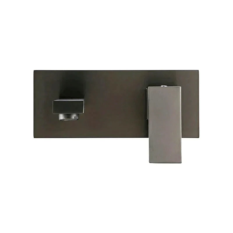 Brushed Gunmetal Wall Mounted Bathroom Faucet