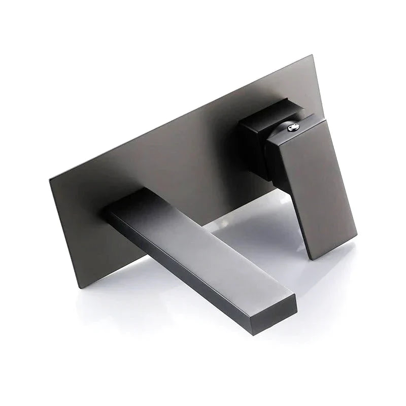 Brushed Gunmetal Wall Mounted Bathroom Faucet