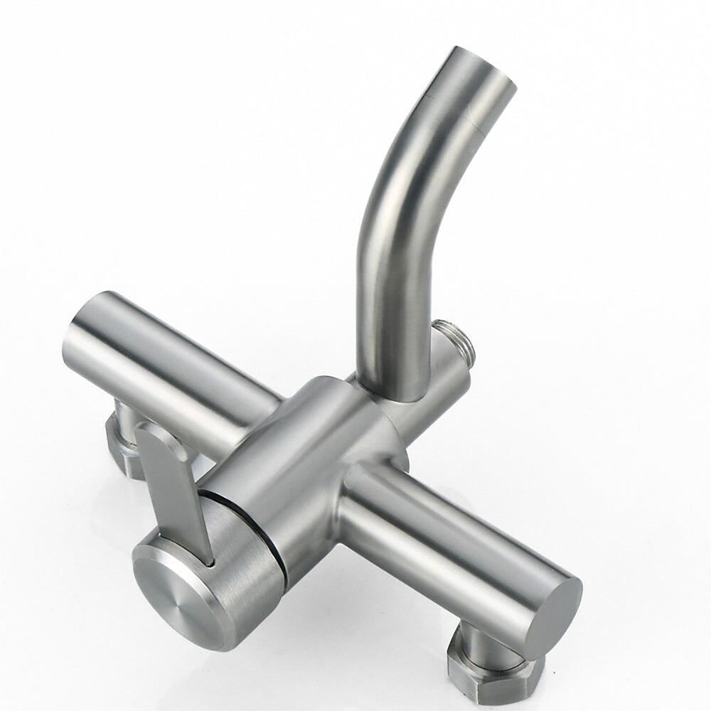 Brushed Nickel Wall Mount Single Lever Faucet