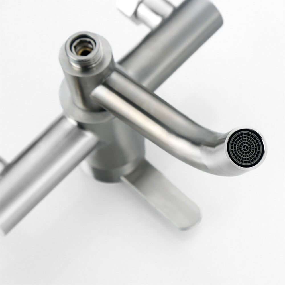 Brushed Nickel Wall Mount Single Lever Faucet