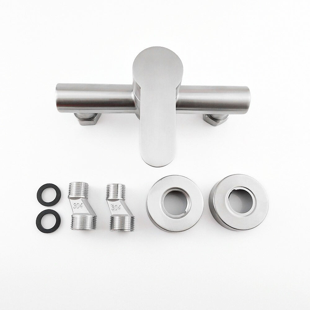 Brushed Nickel Wall Mount Single Lever Faucet