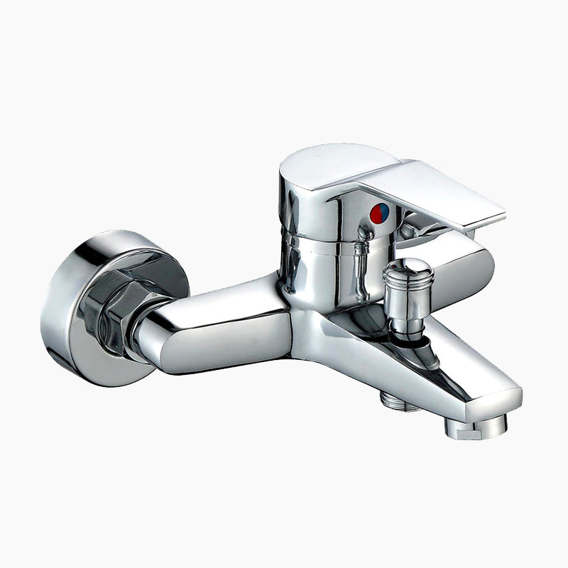 Wall-Mounted Single Lever Chrome Bath Mixer Tap