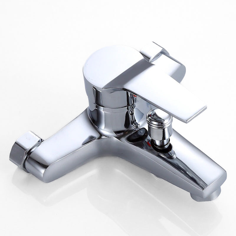 Wall-Mounted Single Lever Chrome Bath Mixer Tap