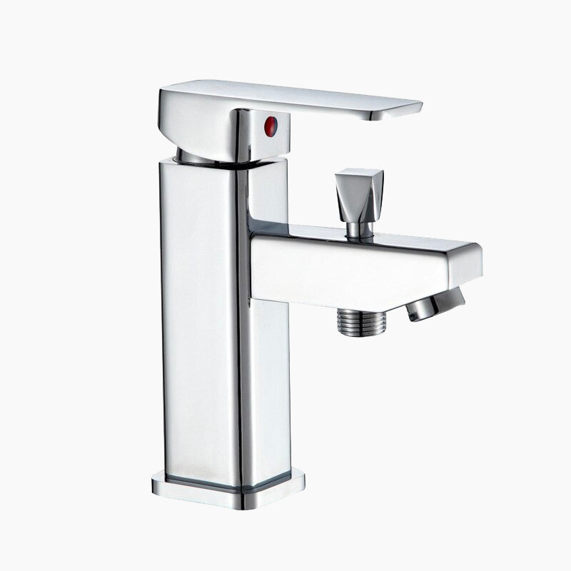 Modern Square Chrome Single Lever Basin Faucet