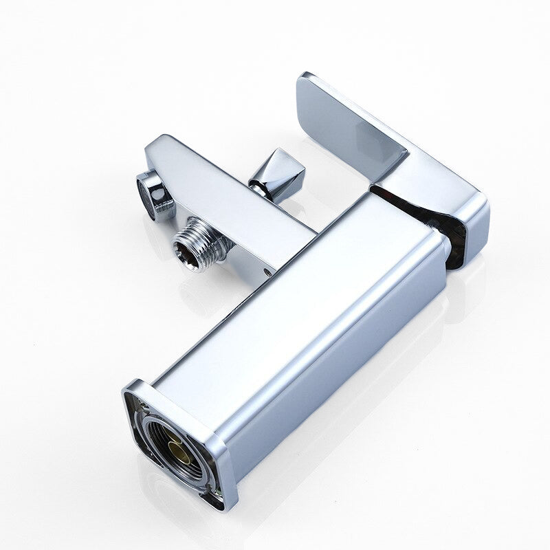 Modern Square Chrome Single Lever Basin Faucet
