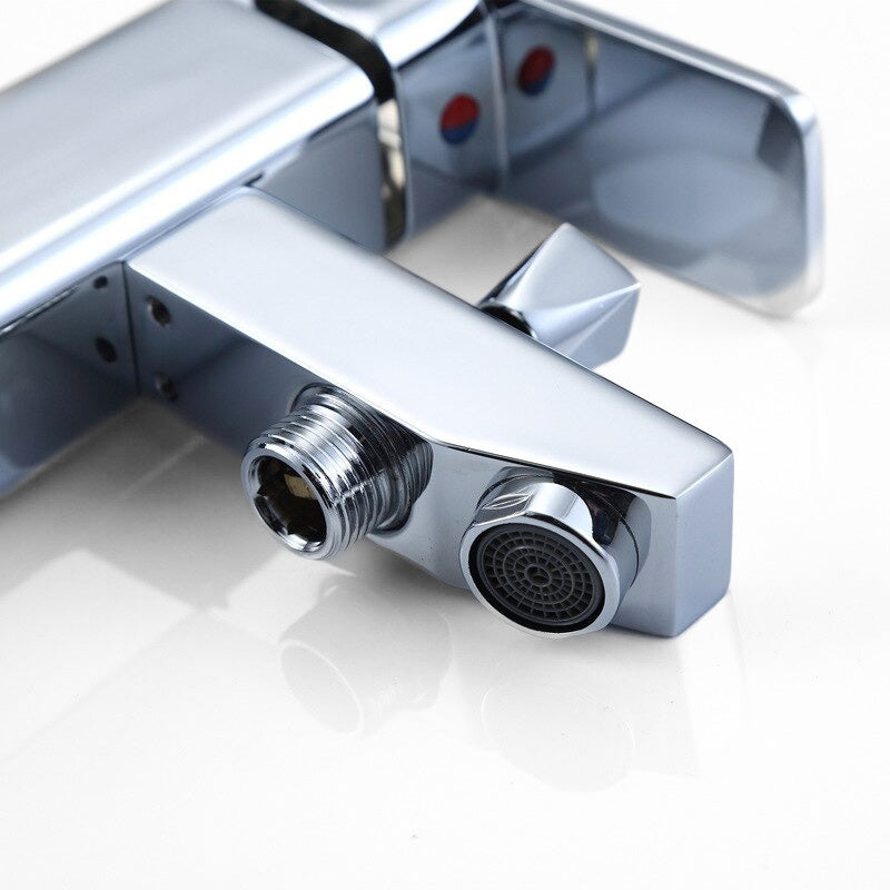 Modern Square Chrome Single Lever Basin Faucet