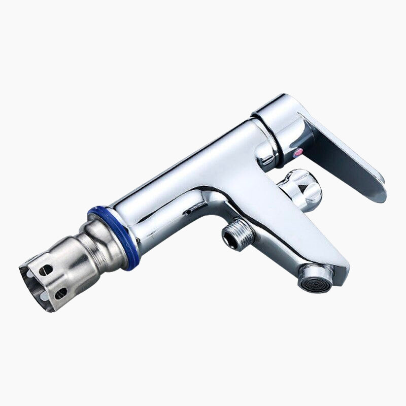 Modern Chrome Sink Faucet with Side Hose Connection
