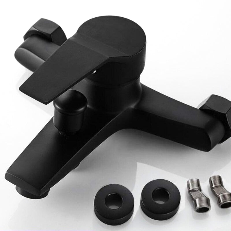 Modern Matte Black Wall Mount Bathtub Faucet