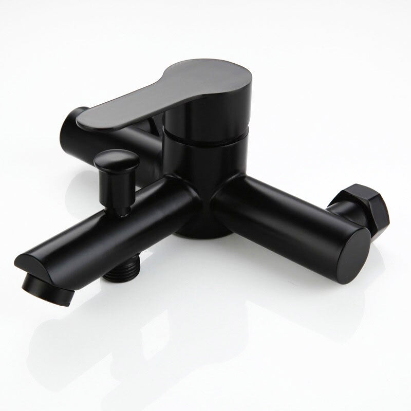 Matte Black Wall Mounted Bath Mixer Faucet