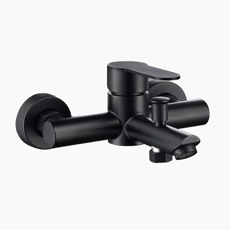 Matte Black Wall Mounted Bath Mixer Faucet