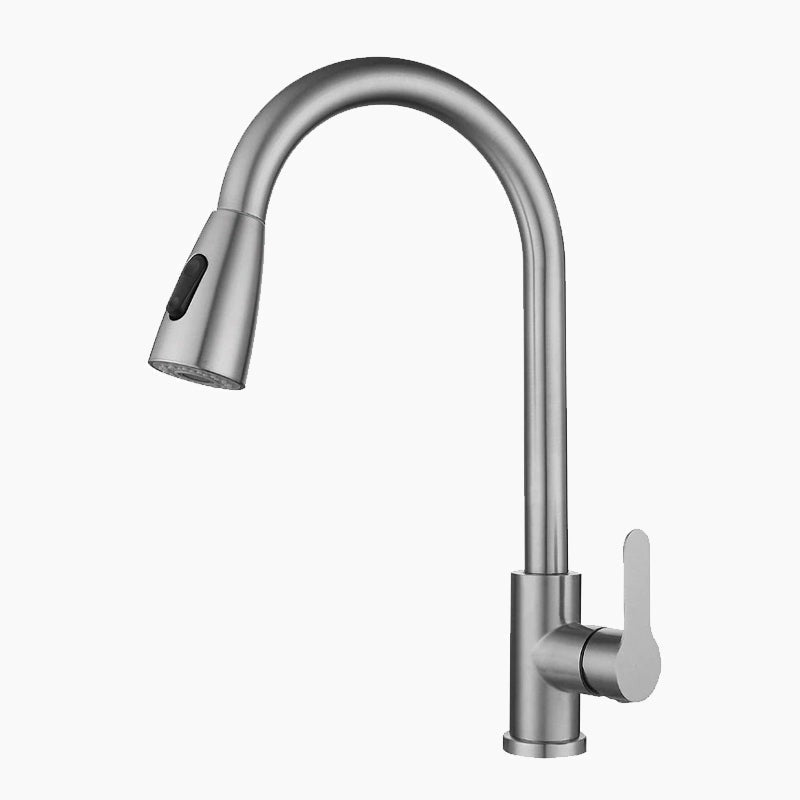 Brushed Nickel High Arc Pull-Down Faucet