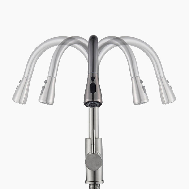 Brushed Nickel High Arc Pull-Down Faucet