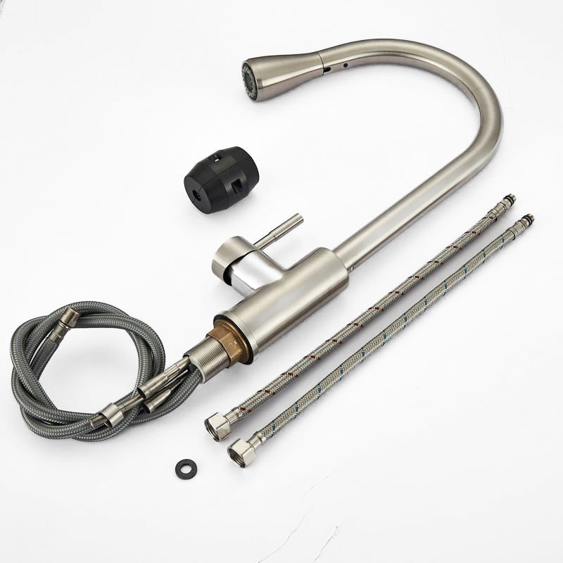 Brushed Nickel High Arc Pull-Down Faucet