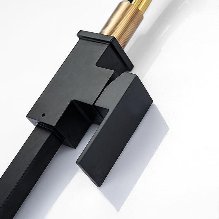 Matte Black Pull-Down Gooseneck Kitchen Faucet
