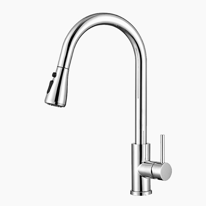 High-Arc Chrome Kitchen Faucet with Pull-Down Spray