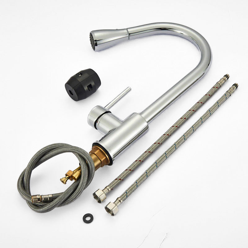 High-Arc Chrome Kitchen Faucet with Pull-Down Spray