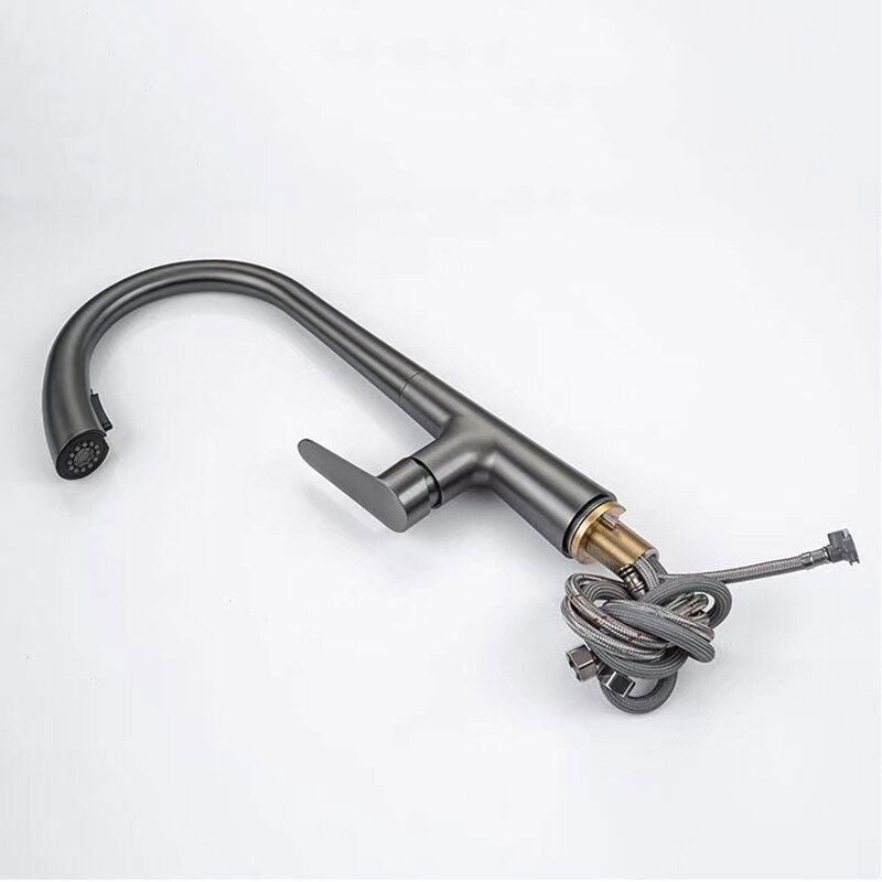 Matte Black High Arc Pull-Down Kitchen Faucet