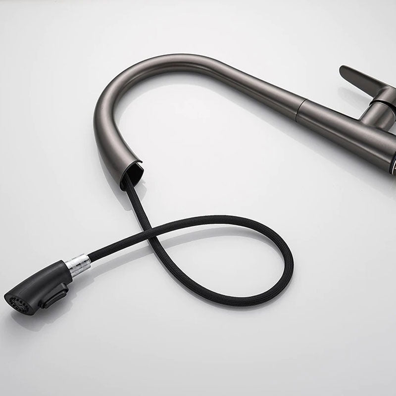 Matte Black High Arc Pull-Down Kitchen Faucet