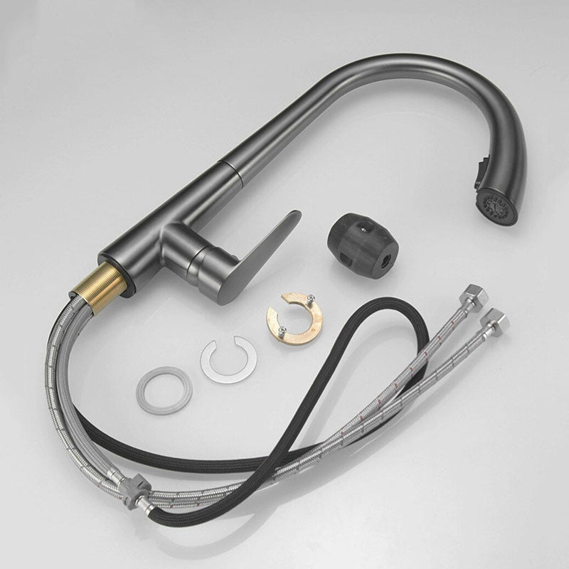 Matte Black High Arc Pull-Down Kitchen Faucet