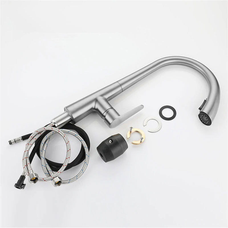 Brushed Stainless High Arc Pull-Down Kitchen Faucet