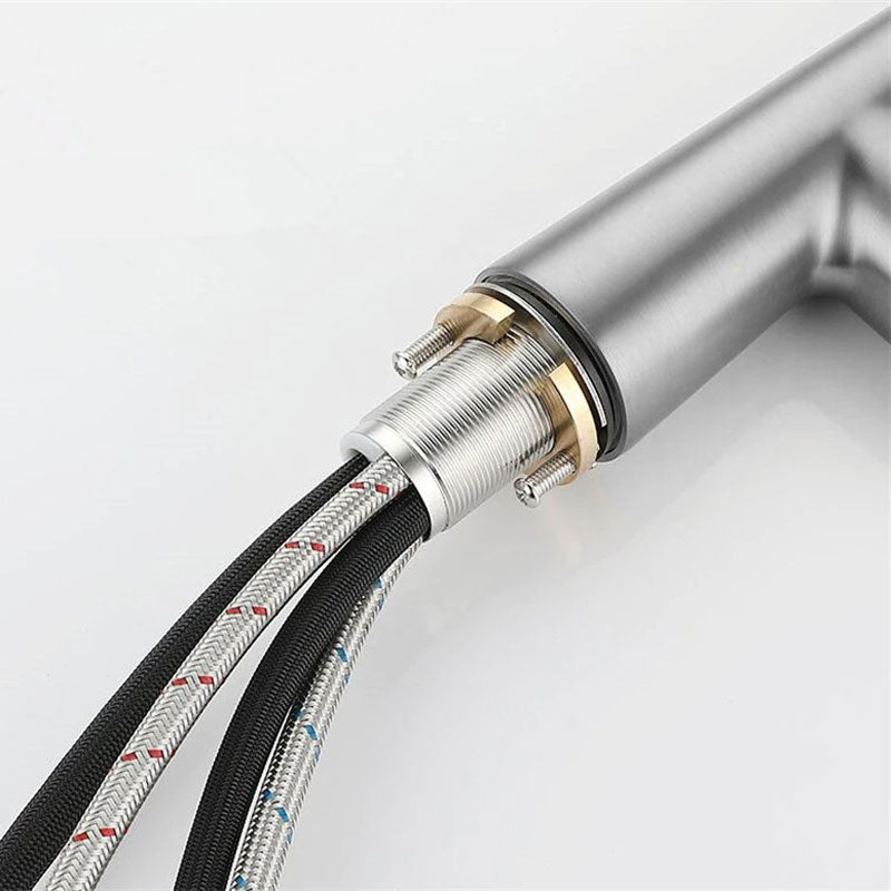 Brushed Stainless High Arc Pull-Down Kitchen Faucet