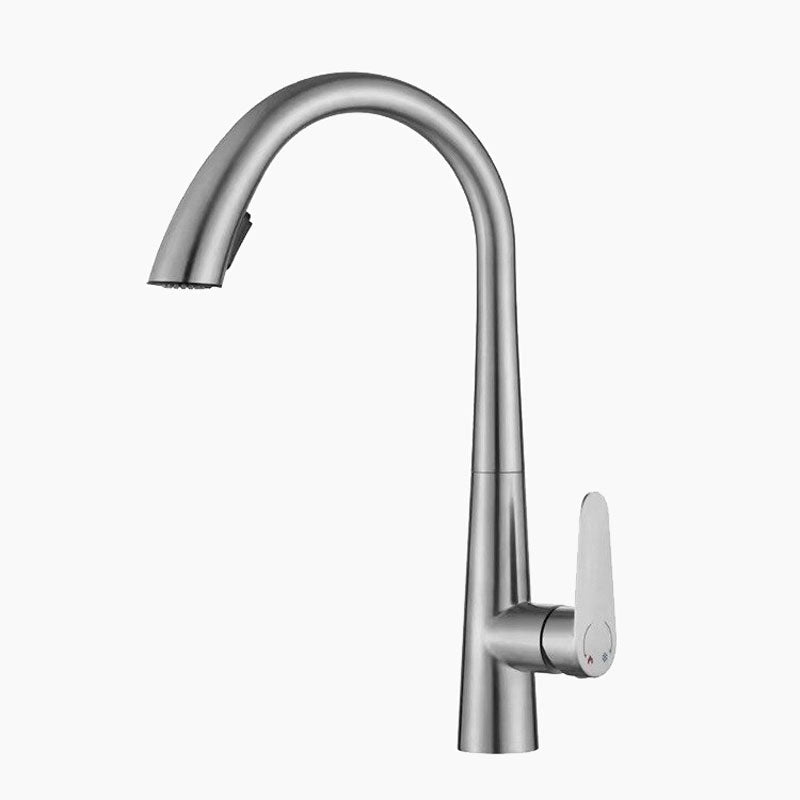Brushed Stainless High Arc Pull-Down Kitchen Faucet