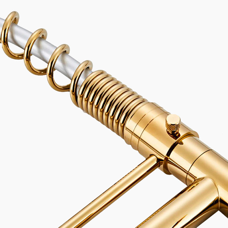 Gold Kitchen Faucet with Spring Coil and Pot Filler