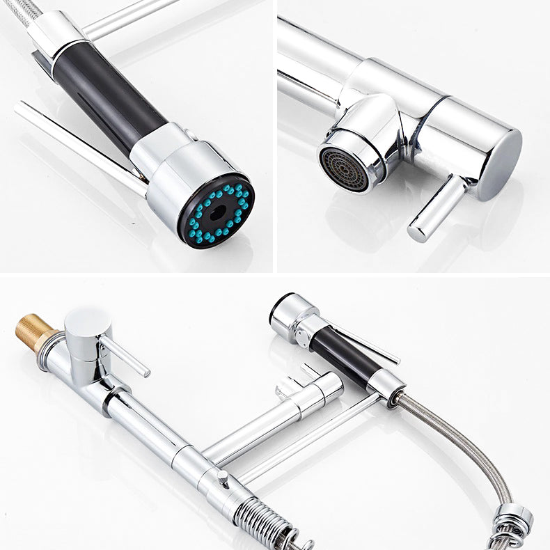 Chrome Spring Coil Kitchen Faucet with Side Spout