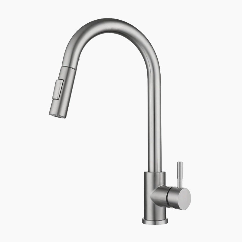 Modern Brushed Nickel Pull-Down Kitchen Faucet