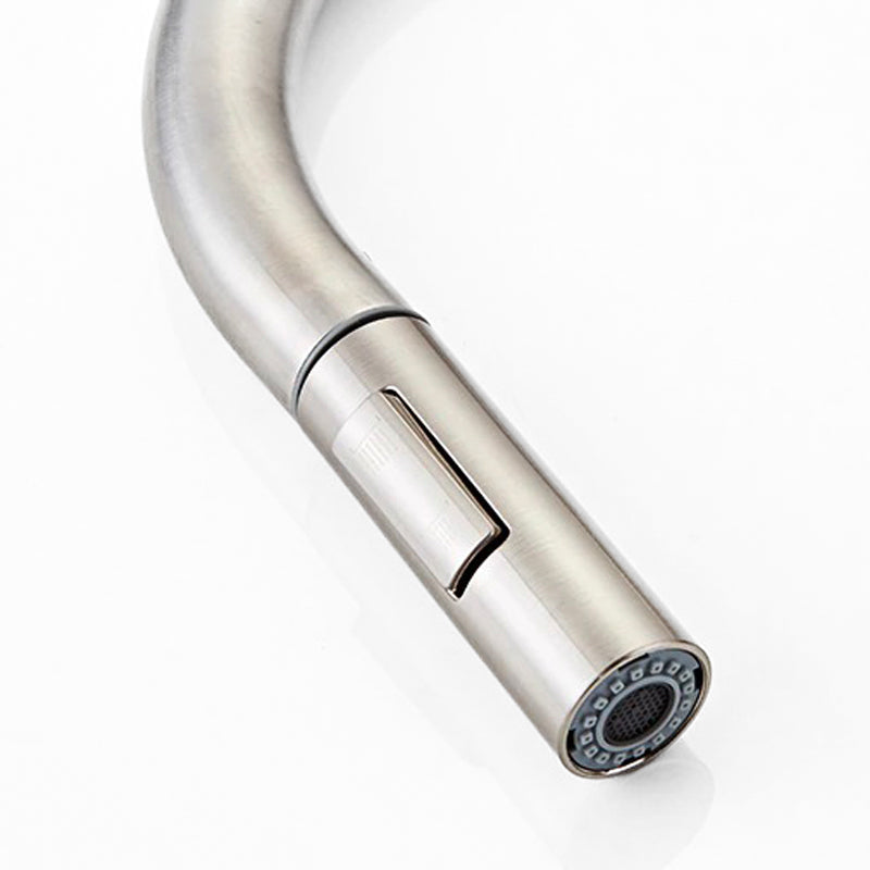 Modern Brushed Nickel Pull-Down Kitchen Faucet