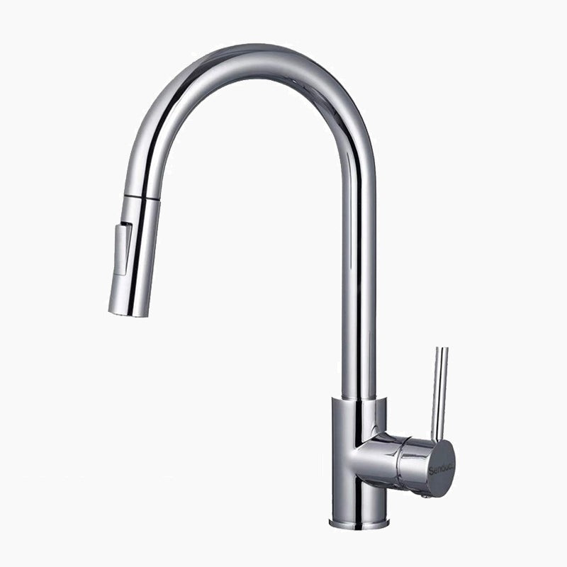 Modern Chrome High-Arc Pull-Down Kitchen Faucet
