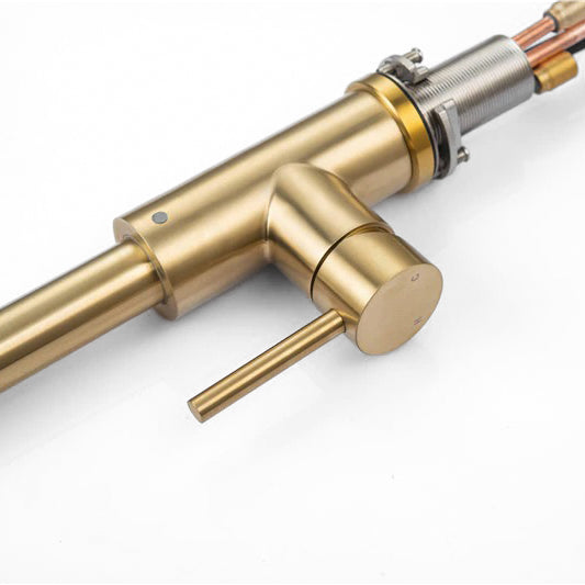 Modern Brushed Gold Pull-Down Kitchen Faucet