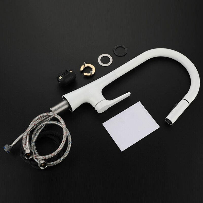 Modern Matte White High-Arc Kitchen Faucet