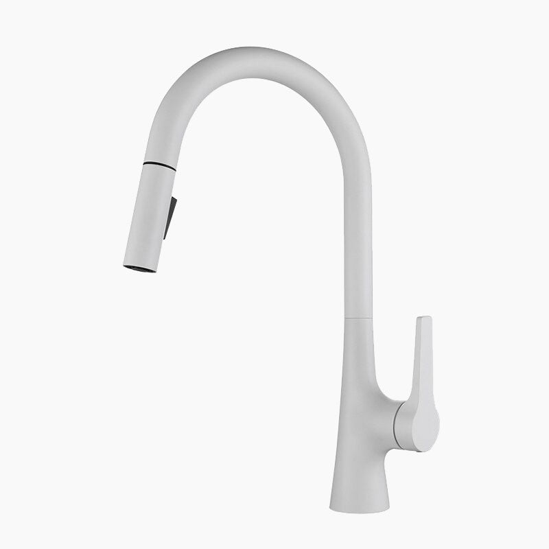 Modern Matte White High-Arc Kitchen Faucet