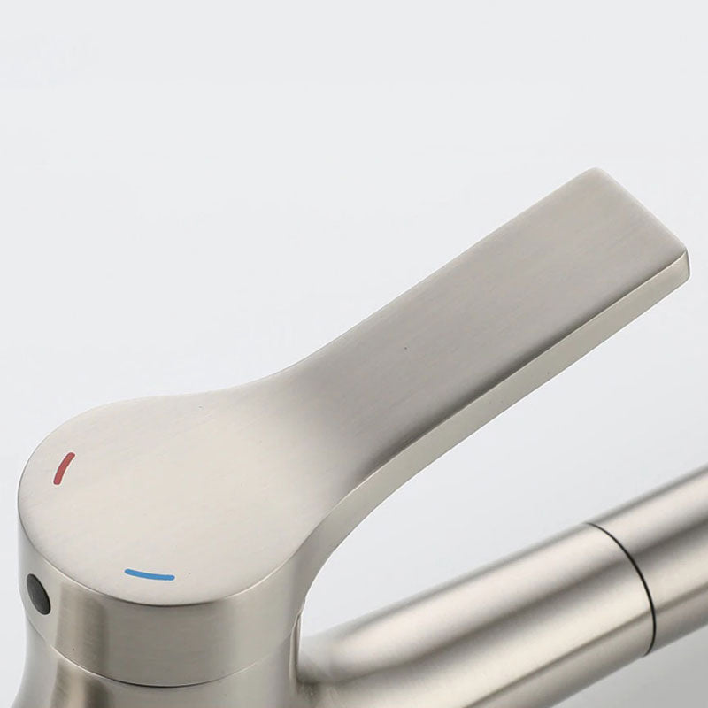 Brushed Nickel Gooseneck Kitchen Faucet with Pull-Down